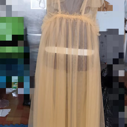 rin　ブラウン シースルーレース　パーティードレス マタニティ niana ドレス チュールパイピングAラインドレス マタニティ 妊婦