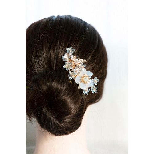 勿忘草 【ワスレナグサ】のバレッタ ヘアアクセサリー 髪飾り バレッタ