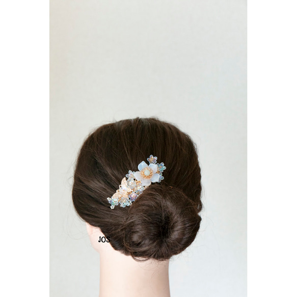勿忘草 【ワスレナグサ】のバレッタ　ヘアアクセサリー　髪飾り　 11枚目の画像