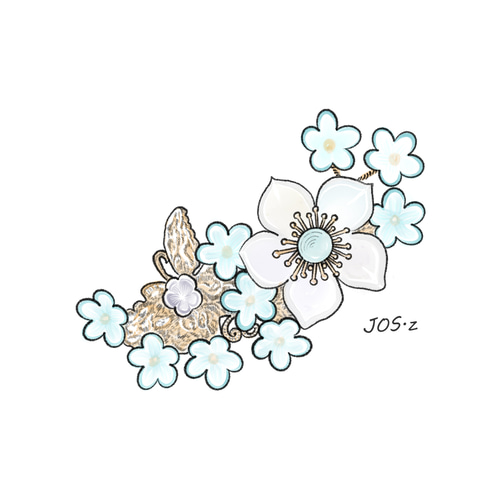 勿忘草 【ワスレナグサ】のバレッタ ヘアアクセサリー 髪飾り バレッタ