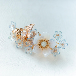 勿忘草 【ワスレナグサ】のバレッタ ヘアアクセサリー 髪飾り バレッタ