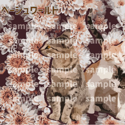 【飼い猫ちゃん×花】イラスト風フォト【フォトフレーム付き】 7枚目の画像