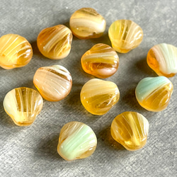 貝殼（貝殼）捷克玻璃珠（橫孔型）5顆 第1張的照片