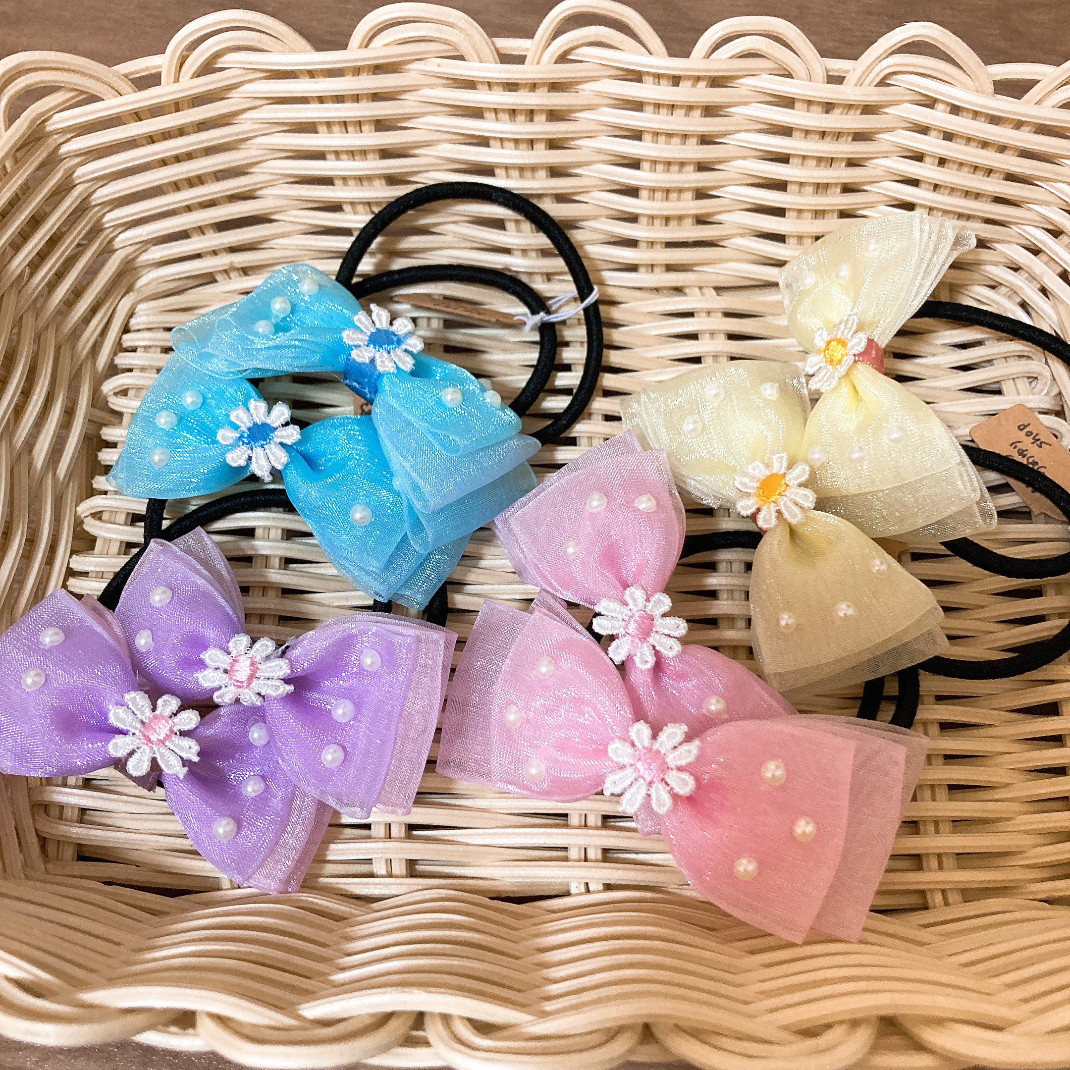 【再販】オーガンジーリボンヘアゴム フルーツ