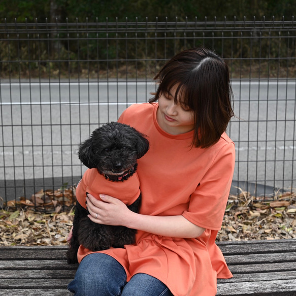 わんちゃん服 ストレッチ素材 綿100% M L ドッグウェア 飼い主さまとお揃いお洋服 11枚目の画像