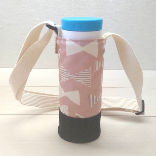 サイズオーダー】りぼん×デニム♡水筒カバー · 水筒ホルダー 肩