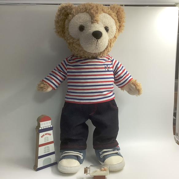 Sサイズダッフィーコスチューム トリコロールTシャツとスキニーパンツ2