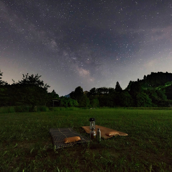 【再生紙雑貨】＜星見るラグ＞ピクニックラグ　ストライプ 7枚目の画像