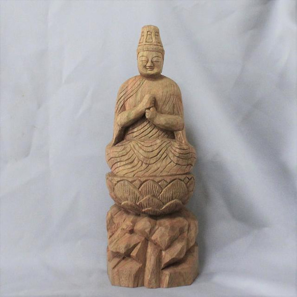 仏像 円空仏 木彫 金剛界大日如来坐像(高さ:30cm 着色)【受注 仏像 円空仏 木彫 金剛界大日如来坐像(高さ:30cm 着色)【受注