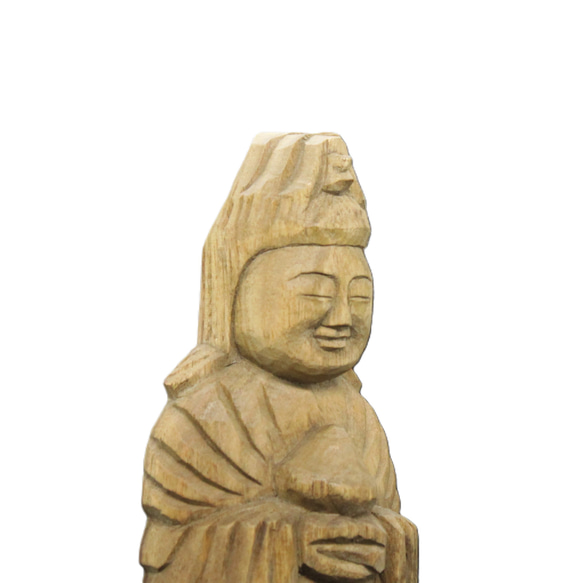 受注製作：弁財天立像（高さ：25cm）仏像 円空仏 摸刻 木彫（納期30日） 8枚目の画像