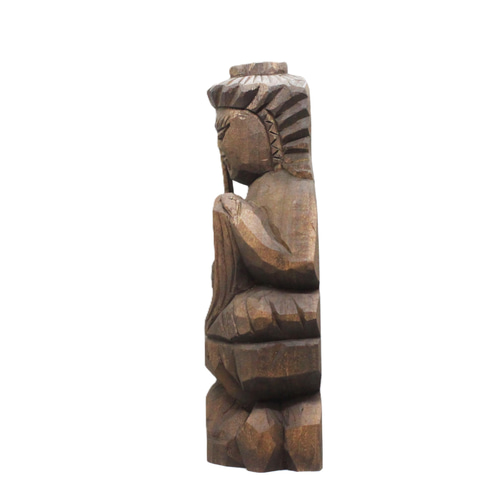 受注製作：不動明王坐像（高さ：25cm ）仏像 円空仏 摸刻 木彫