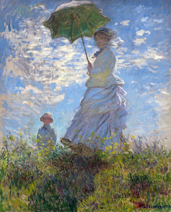 〈散歩、日傘をさす女性〉貝殻・シーグラスアート 8枚目の画像