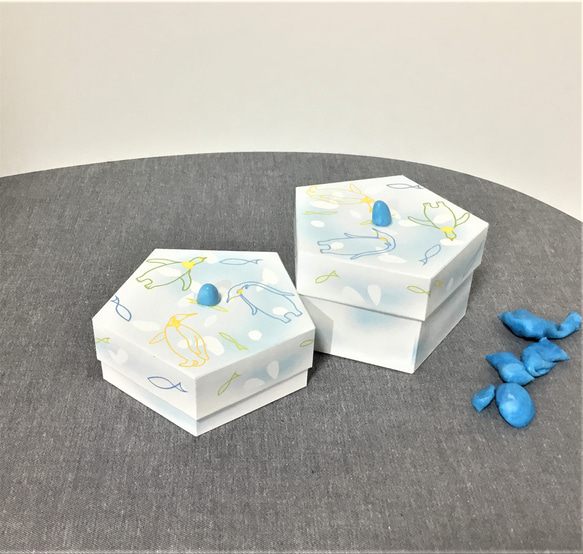 小さな紙箱　　小物入れ　⁂晴れやかブルー2022⁂ 2枚目の画像