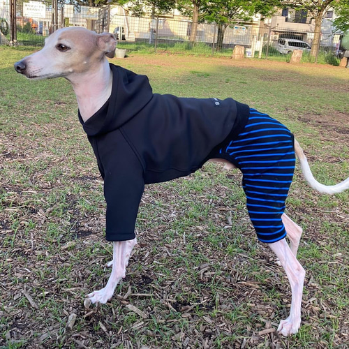 イタグレ服ハンドメイド 太ボーダーロンパース