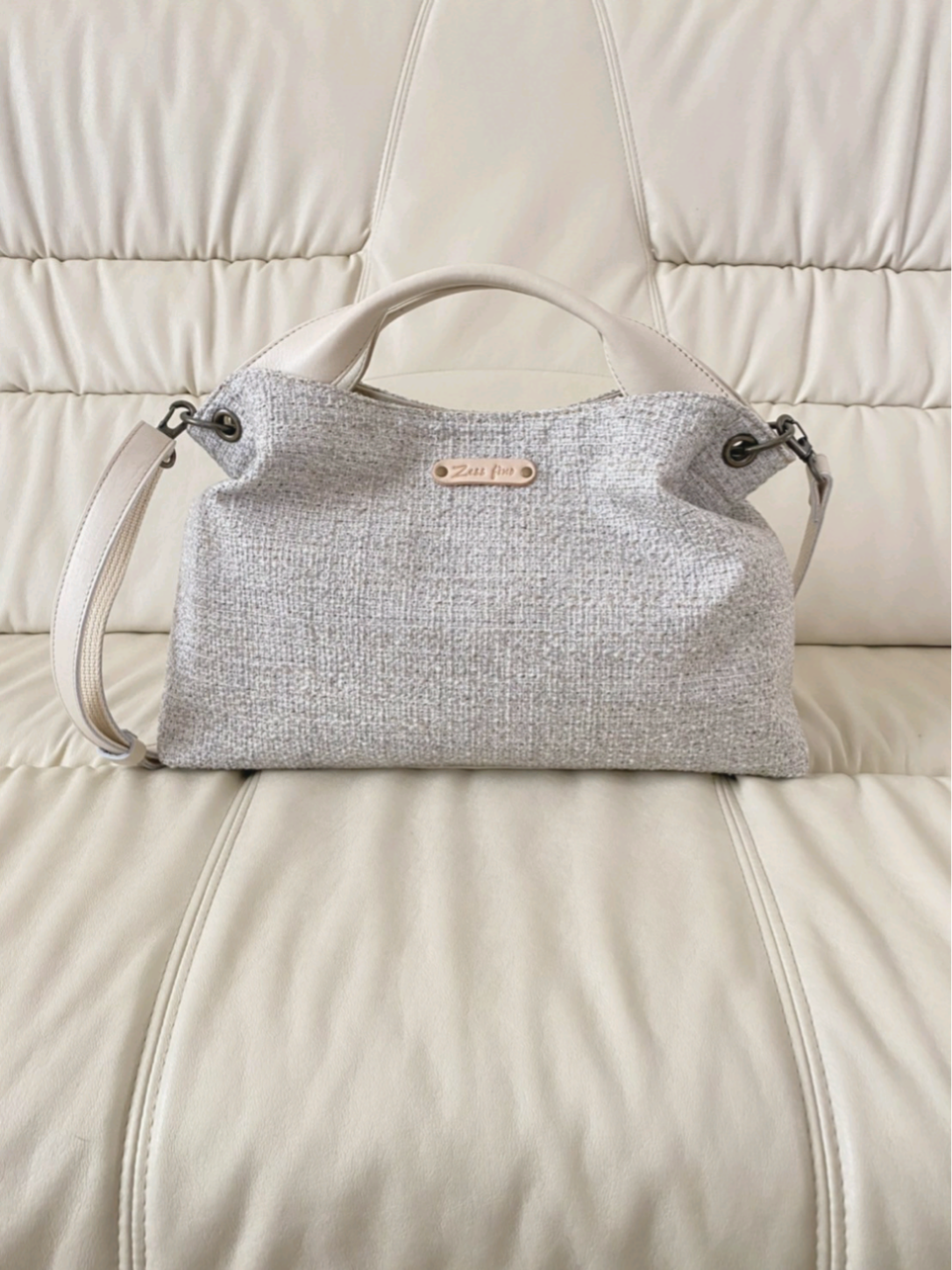 新色　日本製 Zess fino   ツイード×本革トート 2WAY　気分が上がる爽やかな配色　(受注製作)