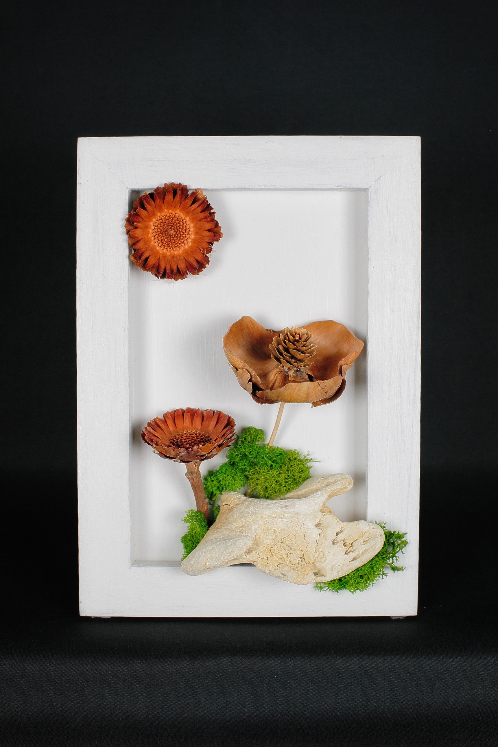 ☆母の日やギフトにオススメ☆《ドライフラワーアートパネル　FAP-003》 with流木シリーズ