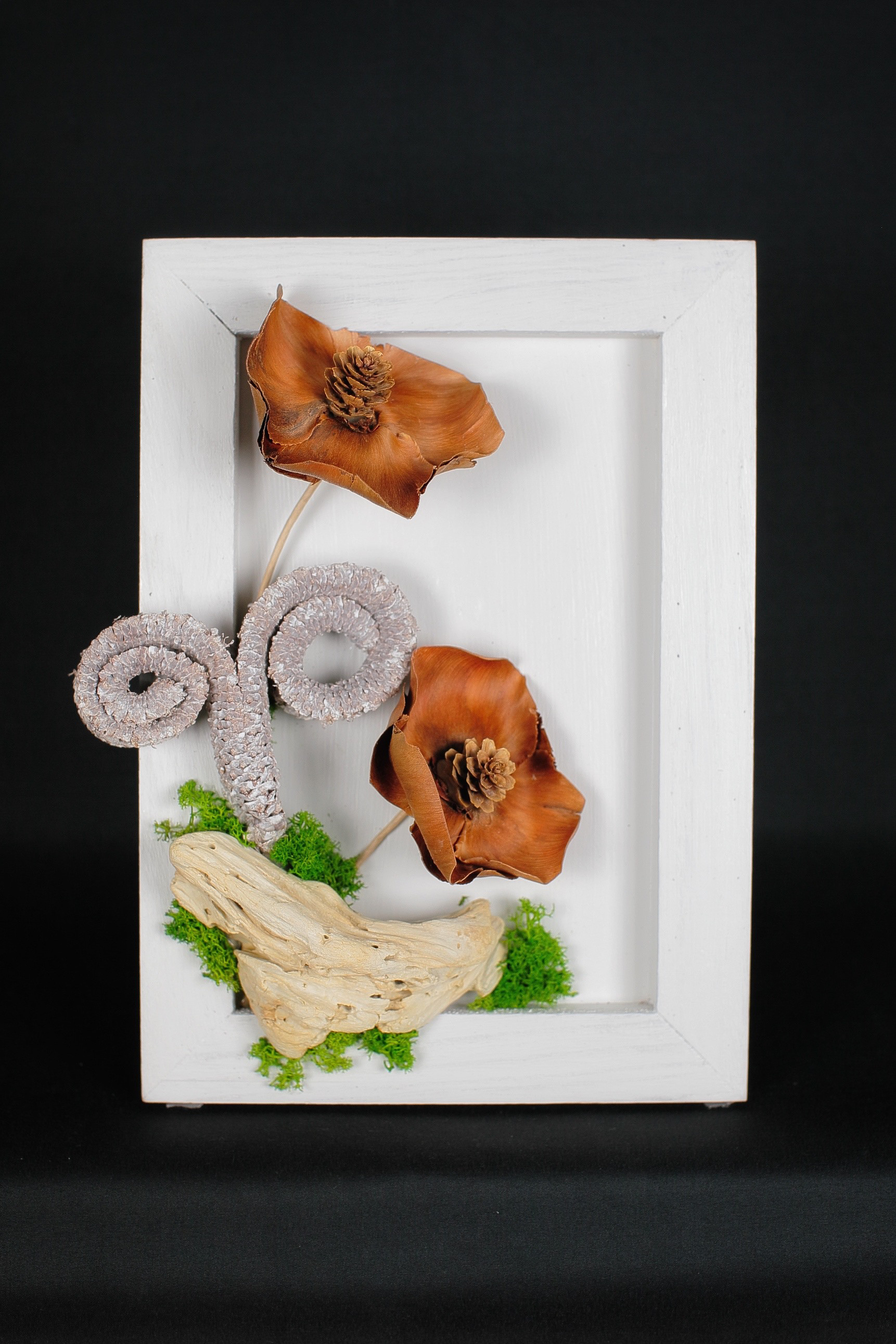 ☆母の日やギフトにオススメ☆《ドライフラワーアートパネル　FAP-005》 with流木シリーズ