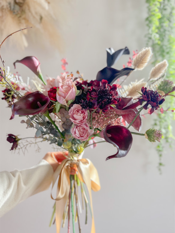 【送料無料】オーダーメイドで作る結婚式ウェディングブーケ<<Mサイズ>>造花ブーケ/アーティフィシャルフラワー N8 10枚目の画像