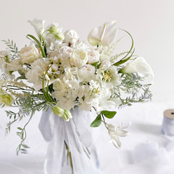 【送料無料】オーダーメイドで作る結婚式ウェディングブーケ<<Mサイズ>>造花ブーケ/アーティフィシャルフラワー N8 5枚目の画像