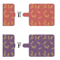 ミモザ スマホケース 手帳型 カバー iPhone15 14 pro SE Galaxy ほぼ全機種対応 花柄 送料無料 5枚目の画像