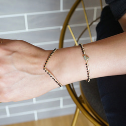 【14KGF】Gemstone,Swarovski Ornament Chevron Cuff Bangle 11枚目の画像