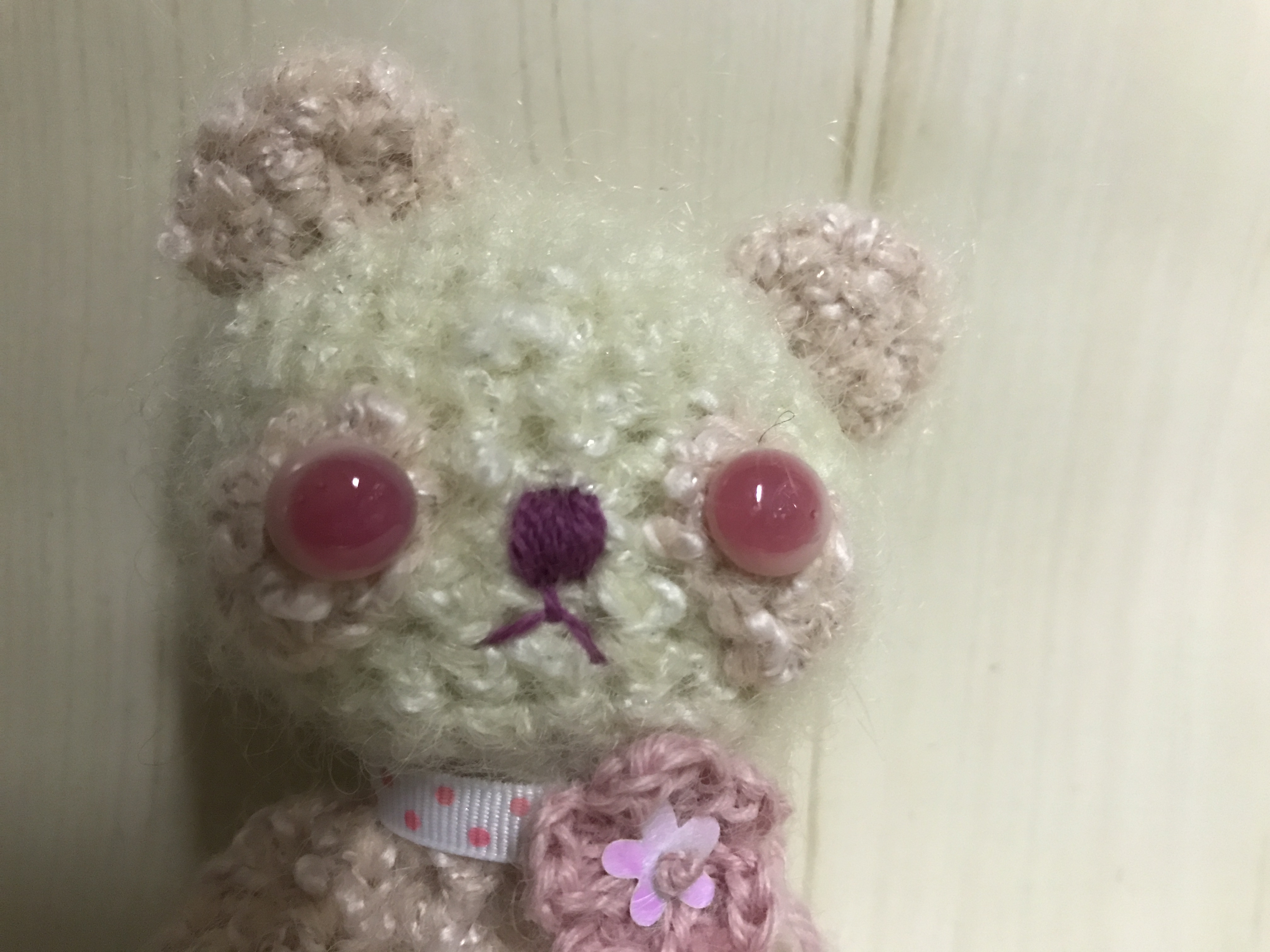 あみぐるみ】ピンクパンダ【077】ポンチ目ファンシーヤーン