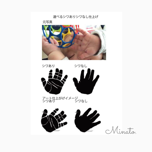 写真から作るお名前入り足形フラワーアートチャームキーホルダー