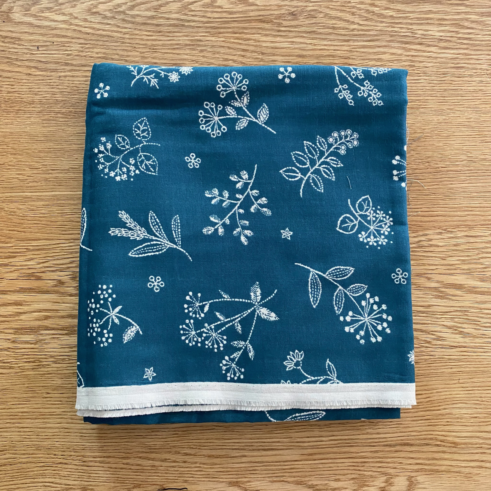 ダブルガーゼのワイドプルオーバーチュニックタイプ  ✳︎フラワー×ブルーグリーン【受注製作】