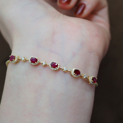 天然 ルビー ダイヤモンド ブレスレット6.9ct k18 ¥ - ブレスレット ... K18 ブレスレット ルビー