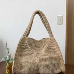 麻紐トートBAG   大きめなので、旅行、キャンプなど荷物の多い時にも使える 1枚目の画像