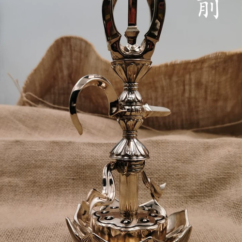仏教美術 法器 五鈷金剛鉤 杵 青銅製 密教パワー 法具 19cm 仏教美術 法器 五鈷金剛鉤 杵 青銅製 密教パワー 法具 19cm