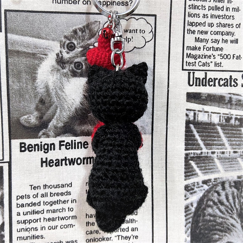 カーネーション黒猫♡キーホルダー・ストラップ・ボールチェーン【母の