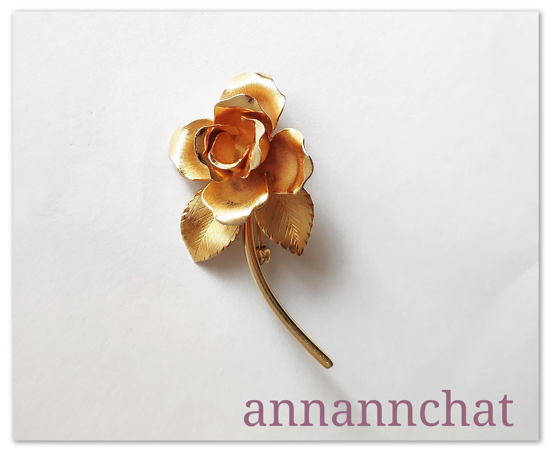 ヴィンテージ　ブローチ　バラ売り可　1500 ビンテージ 大きい薔薇 ブローチ】60㎜ アメリカ製 バラ ばら 花