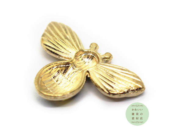 羽根にキラキラ☆ラインストーンのついたミツバチのエナメルパーツ 2個セット #CER-0042 3枚目の画像
