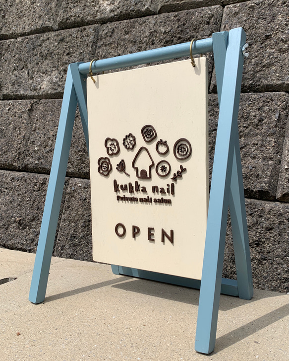 木の立体看板＊ベージュホワイト＊ウェルカムボード 表札・ネーム