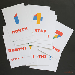 ベビーマンスリーカード　積み木フォント（はがきサイズ） 1枚目の画像