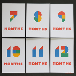 ベビーマンスリーカード　積み木フォント（はがきサイズ） 3枚目の画像