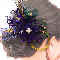 水引髪飾り  紫水 -しすい- 2枚目の画像