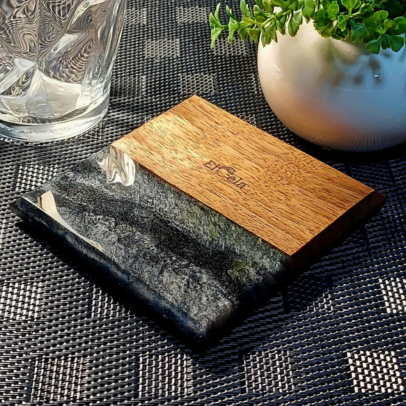 [幸福時刻杯墊] Elcela Wood Resin Wooden Black Polished Finish 第4張的照片