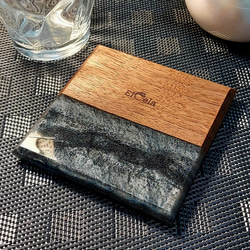 [幸福時刻杯墊] Elcela Wood Resin Wooden Black Polished Finish 第1張的照片