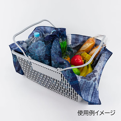 デジタル藍ふろしき～京の藤～　三巾　風呂敷　100㎝　綿麻素材 13枚目の画像