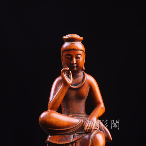 極上品 弥勒菩薩半跏思惟像 時代木彫 細工精彫 超絶技巧 木彫仏像 彫刻