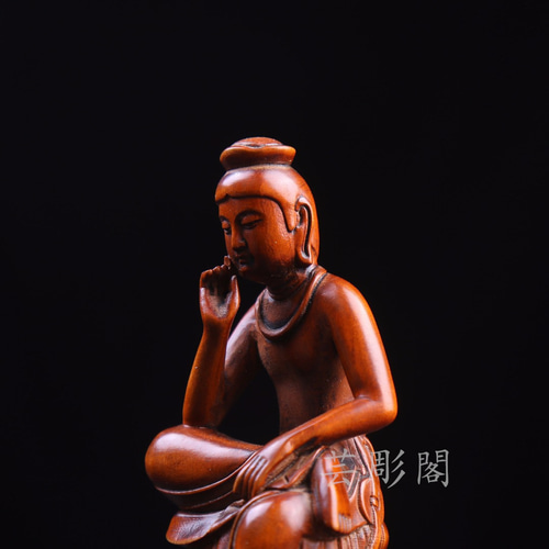 極上品 弥勒菩薩半跏思惟像 時代木彫 細工精彫 超絶技巧 木彫仏像 彫刻