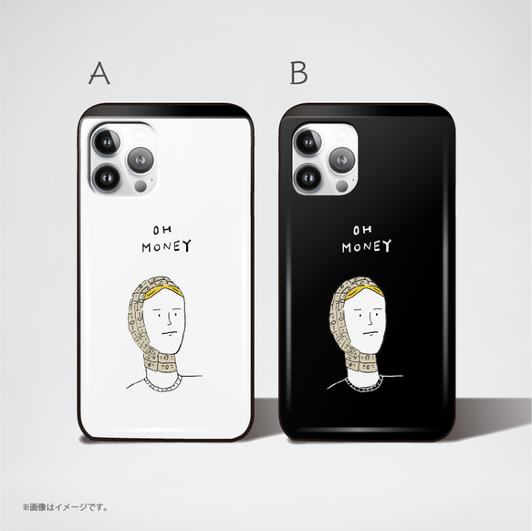 「OH MONEY」ICカード収納付きiPhoneケース 2枚目の画像