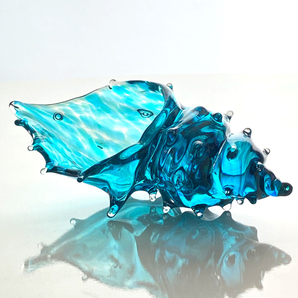 受注製作、貝殻のガラスの器ブルーラグーン 7枚目の画像