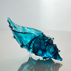 受注製作、貝殻のガラスの器ブルーラグーン 9枚目の画像