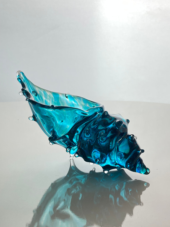 受注製作、貝殻のガラスの器ブルーラグーン 9枚目の画像