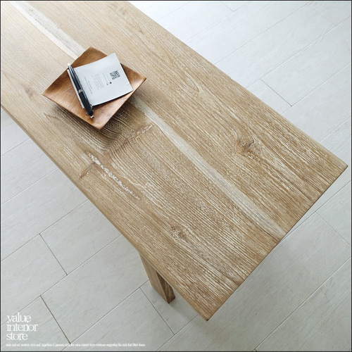 チーク無垢材 ベンチBanc/WW 長椅子 ダイニングベンチ 一枚板 シャビー