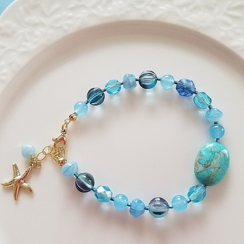 ターコイズ色のエマーユとビーズの花モチーフ ブレスレットとリングセット 楽天市場】ビーズキット アクセサリーキット ターコイズ
