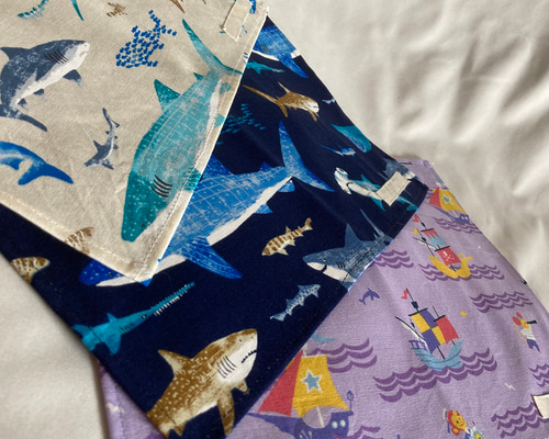 A4ランチョンマット3枚セット入園入学ランチクロスナフキン☆さめサメ